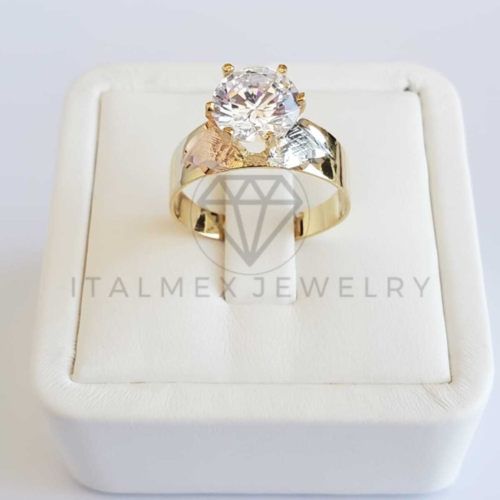 18K GF Round Solitaire CZ Ring|Anillo Oro Laminado - Picture 5 of 5